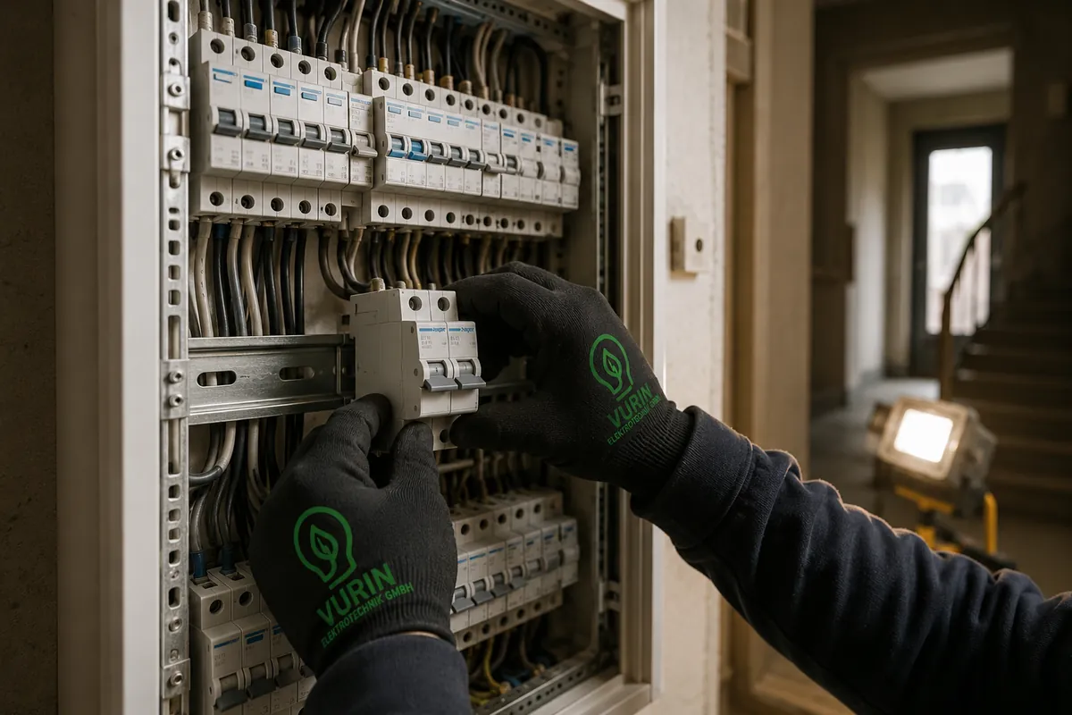 Neu aufgebauter Zählerschrank nach der Sanierung in einem Altbau