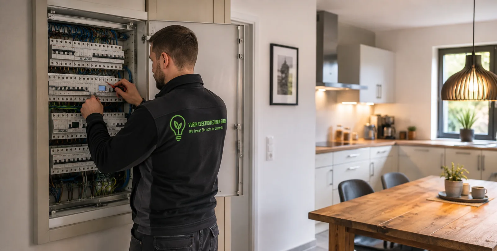 Elektriker erneuert die Unterverteilung in einem Bestandsgeb&auml;ude