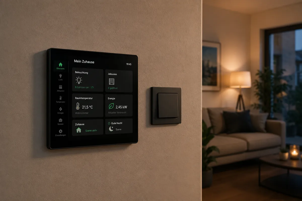 Bedienpanel im Flur beim Verlassen des Hauses